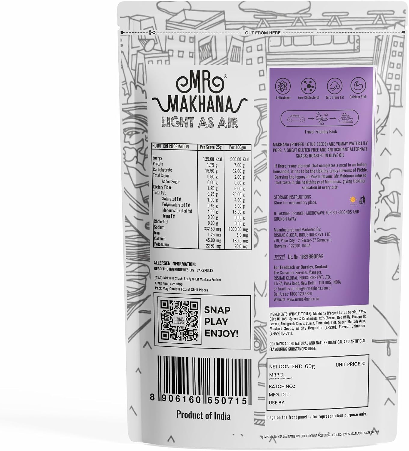 Mr Makhana Pickle Tickle 75g  - View 3 of 3