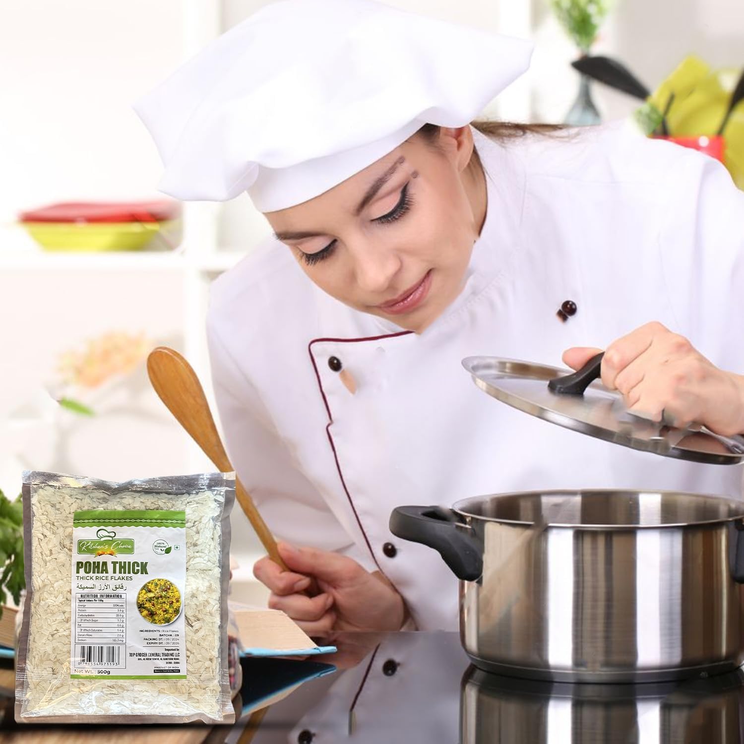 Kitchen's Choice Thick Rice Flakes (Poha), 500g, 100% Natural - View 2 of 4