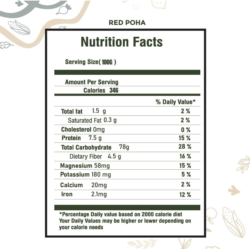 Rootz Organics Red Poha 500g Thick Red Rice Flakes Orgnaic - Flattened Red Rice, Erra Atukula 500gm Breakfast Meal -100% Organic, Chemical & Pesticides Free, From Organic Rice, Easily Digestible - View 2 of 2