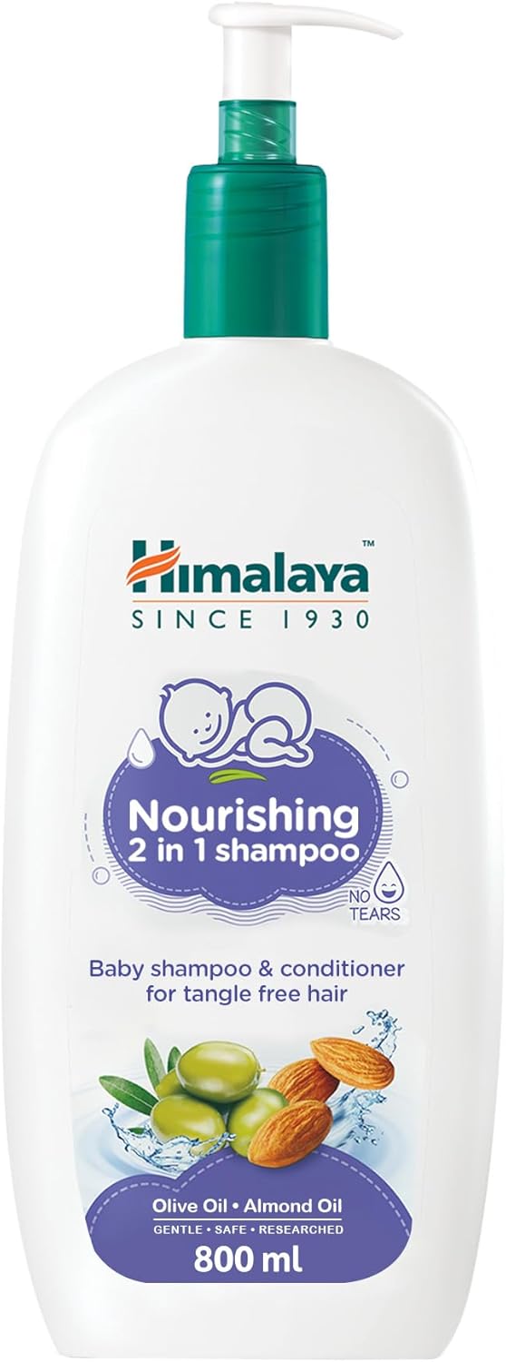 Himalaya Moisturizing 2-in-1 Baby Shampoo Tear-Free|pH 5.5|95% Natural Origin Ingredients|Olive & Almond Oil|Free from Sulphates, Parabens, Alcohol & Synthetic Colours|Safe for Newborns|Pump 800ml - Related product