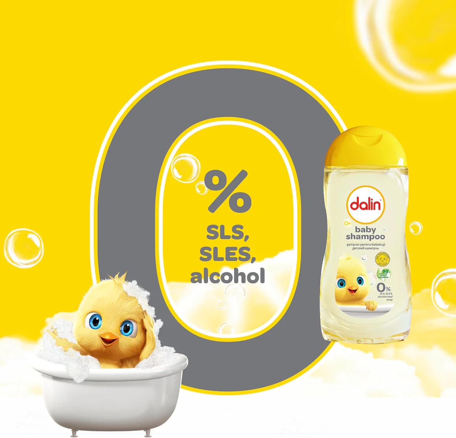 Dalin Baby Shampoo & Body Wash - 200ml, 0+ Months - 2-in-1 Tear-Free Formula with 98% Natural Ingredients – Gentle on Hair & Skin - Dermatologically Tested - View 3 of 4