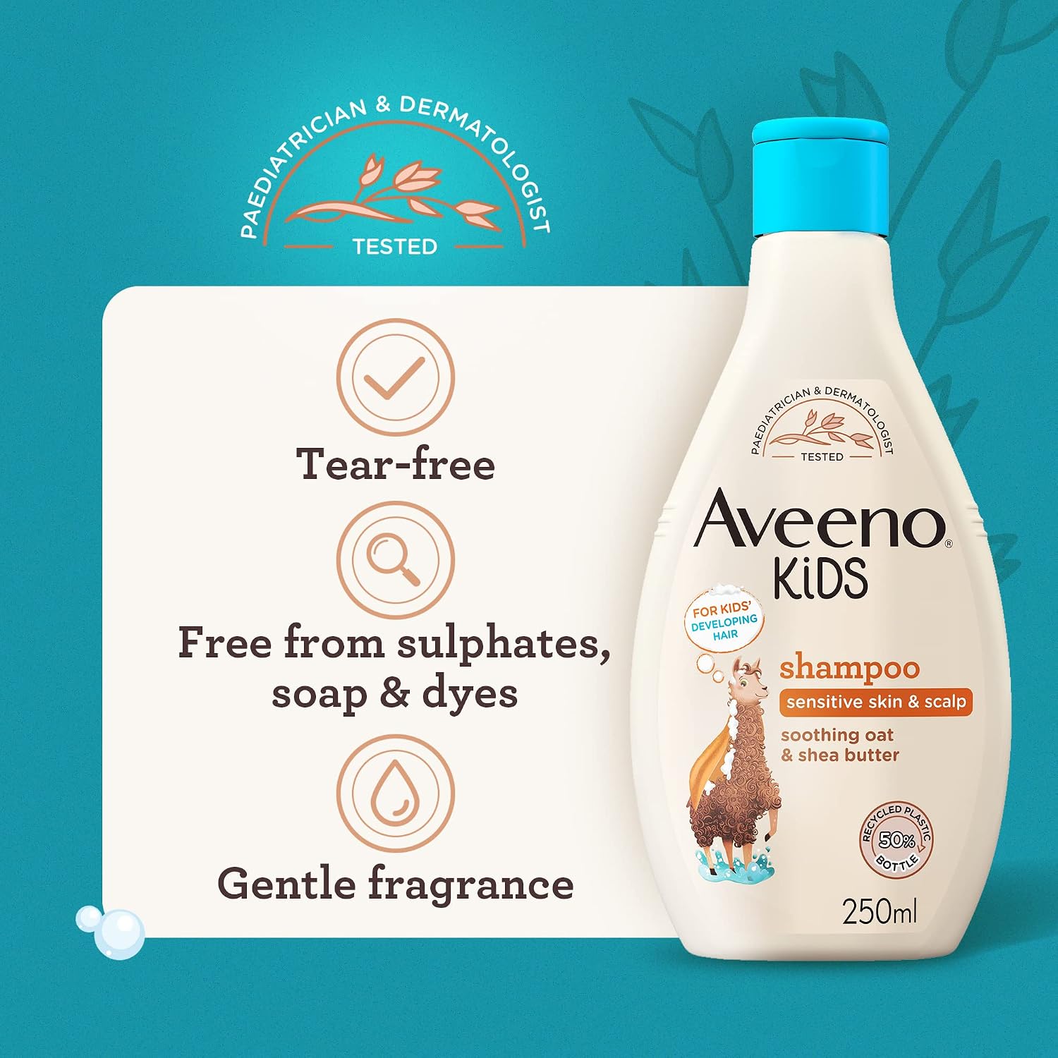Aveeno Baby Kids Shampoo 250ml | Enriched with Soothing Oat & Shea Butter | Childrens Shampoo Developed for Your Little Superhero | Childrens Toiletries Sets, Beige, 250 ml (Pack of 1) - View 2 of 2