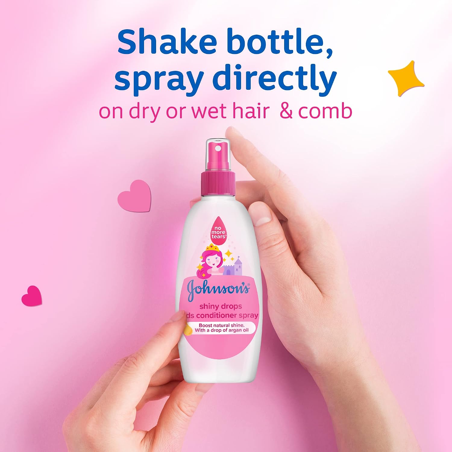 Johnson's Toddler Kids Shampoo Shiny Drops Argan Oil Gentle Hair 500ml - View 3 of 6