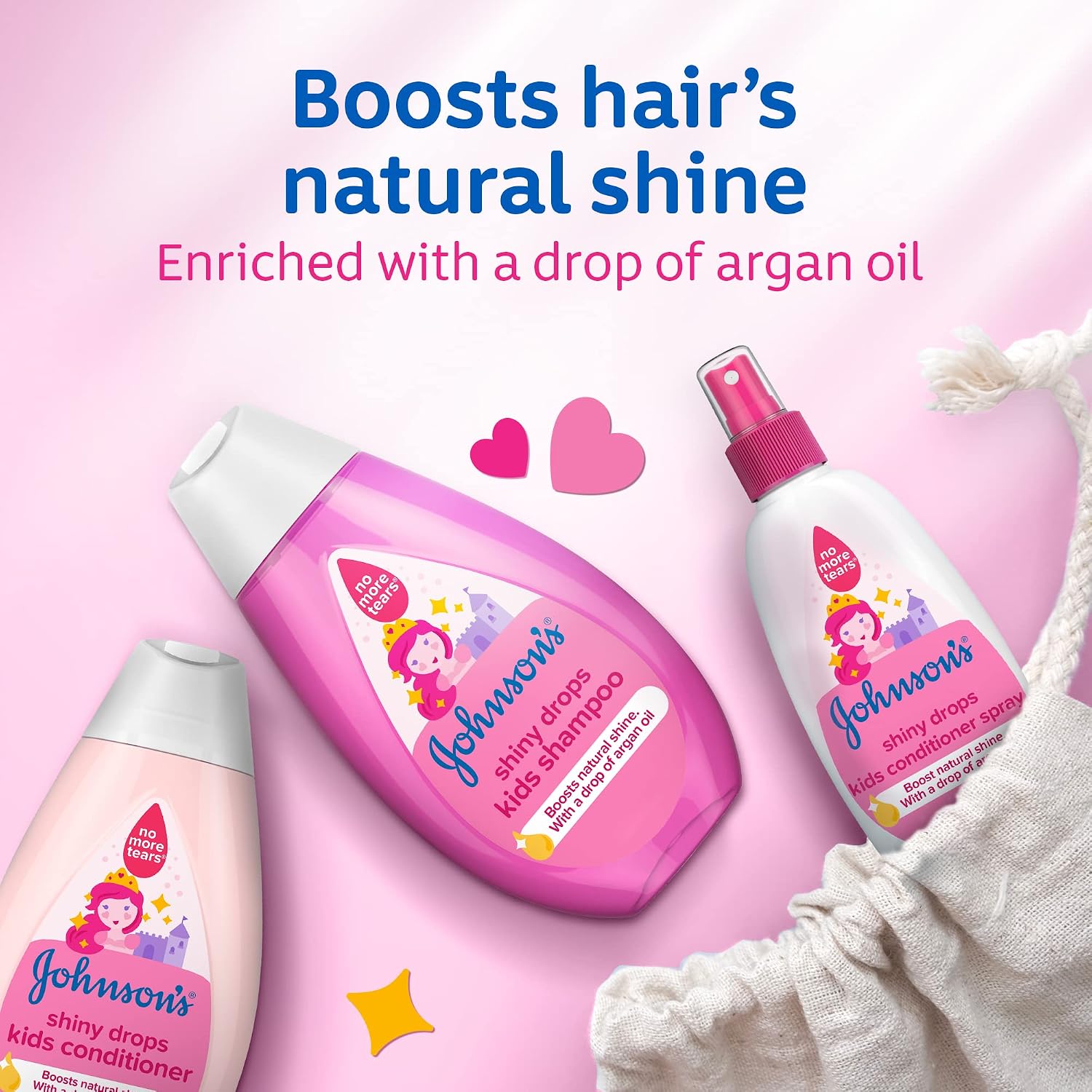 Johnson's Toddler Kids Shampoo Shiny Drops Argan Oil Gentle Hair 500ml - View 6 of 6