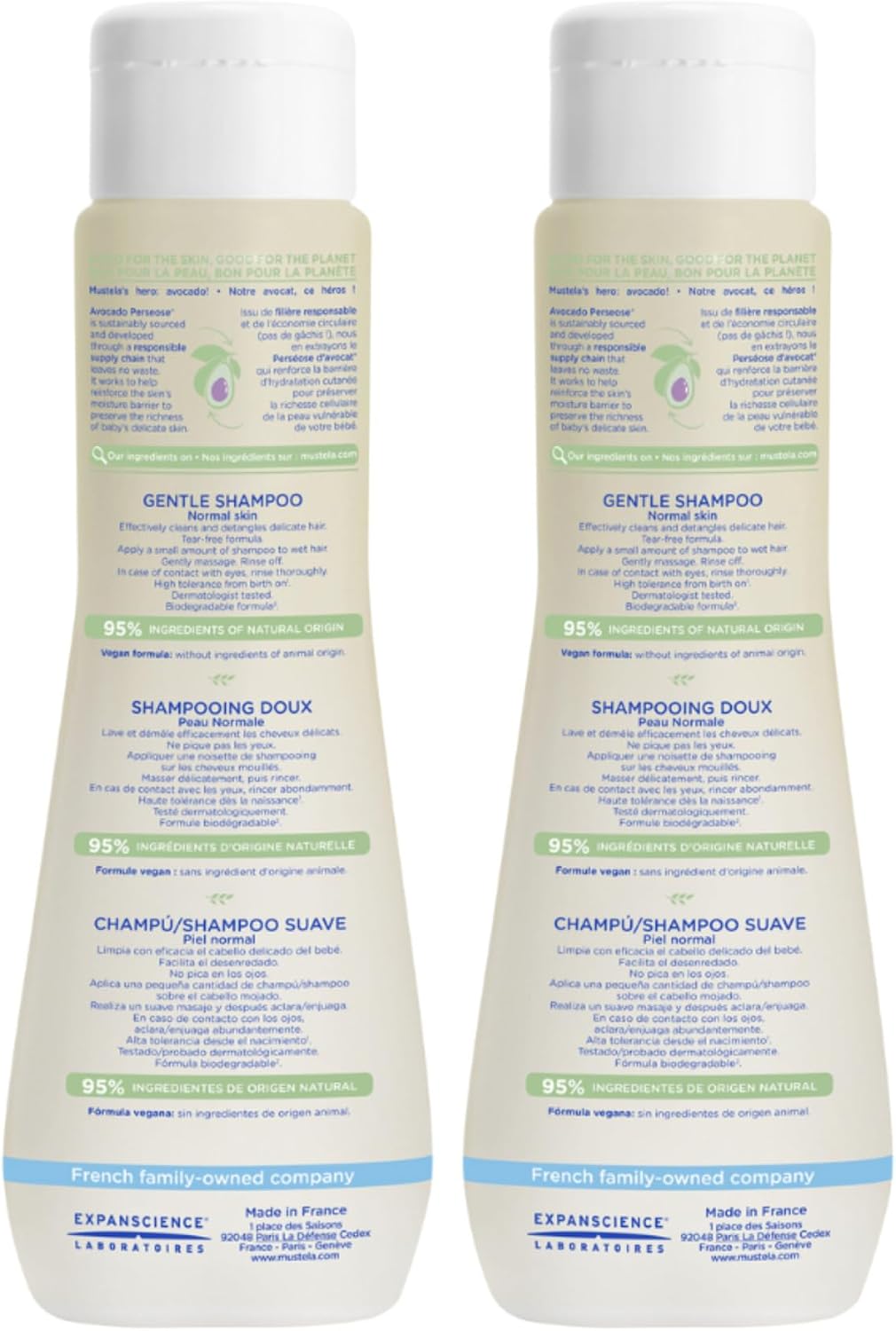 Mustela Baby Gentle Shampoo with Natural Avocado - Hair Care for Kids of all Ages & Hair Types - Tear-Free & Biodegradable Formula 200ml - Pack of 2 - View 5 of 5