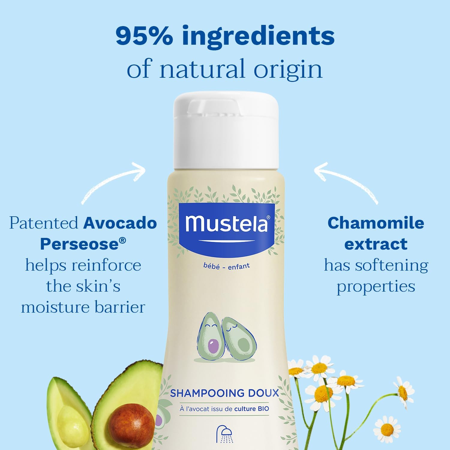 Mustela Baby Gentle Shampoo with Natural Avocado - Hair Care for Kids of all Ages & Hair Types - Tear-Free & Biodegradable Formula 200ml - View 6 of 6