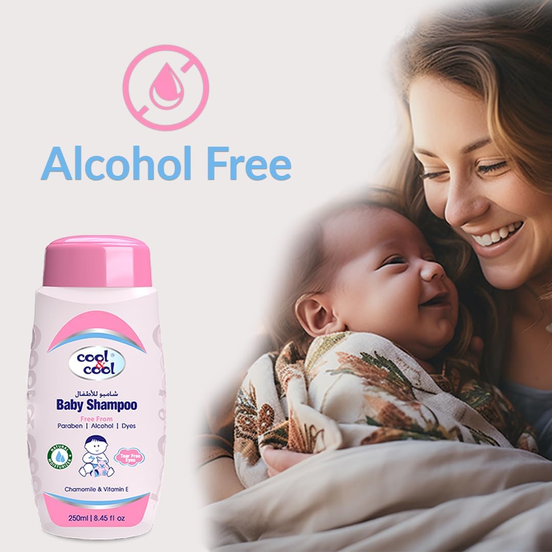 Cool & Cool Baby Shampoo 250Ml- Tear Free,Alcohol Free,Paraben-Free,Dye Free,Chamomile & Vitamin-E With Extra Mild Formula - View 3 of 6