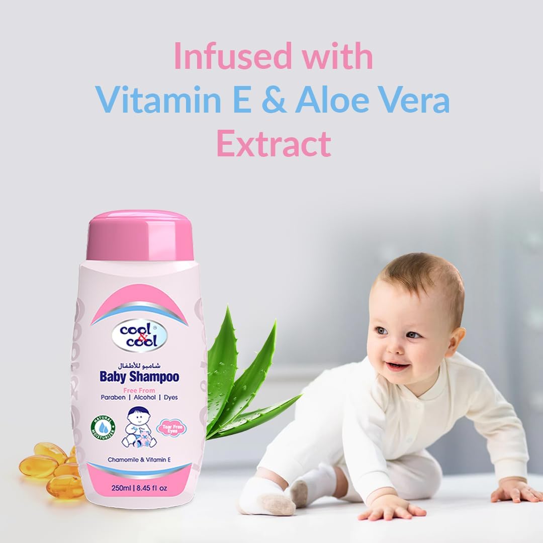 Cool & Cool Baby Shampoo 250Ml- Tear Free,Alcohol Free,Paraben-Free,Dye Free,Chamomile & Vitamin-E With Extra Mild Formula - View 5 of 6
