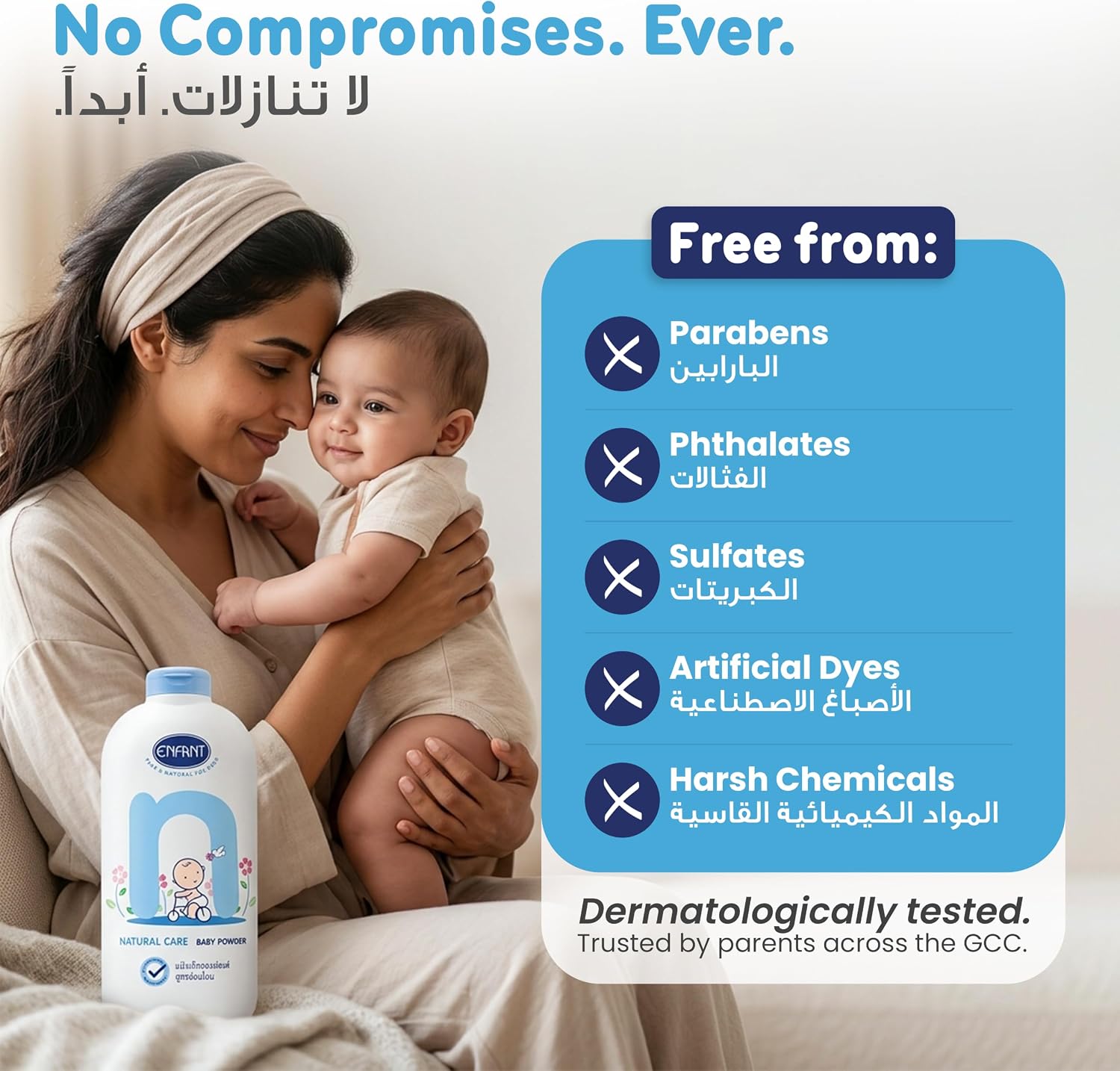 ENFANT Natural Care Baby Powder - Talcum Powder 400G, Soothes & Moisturises Baby Skin, Gentle Fresh Fragrance, Absorbs Moisture, Prevents Rashes, Dermatologically Tested, Safe from Birth - View 5 of 6