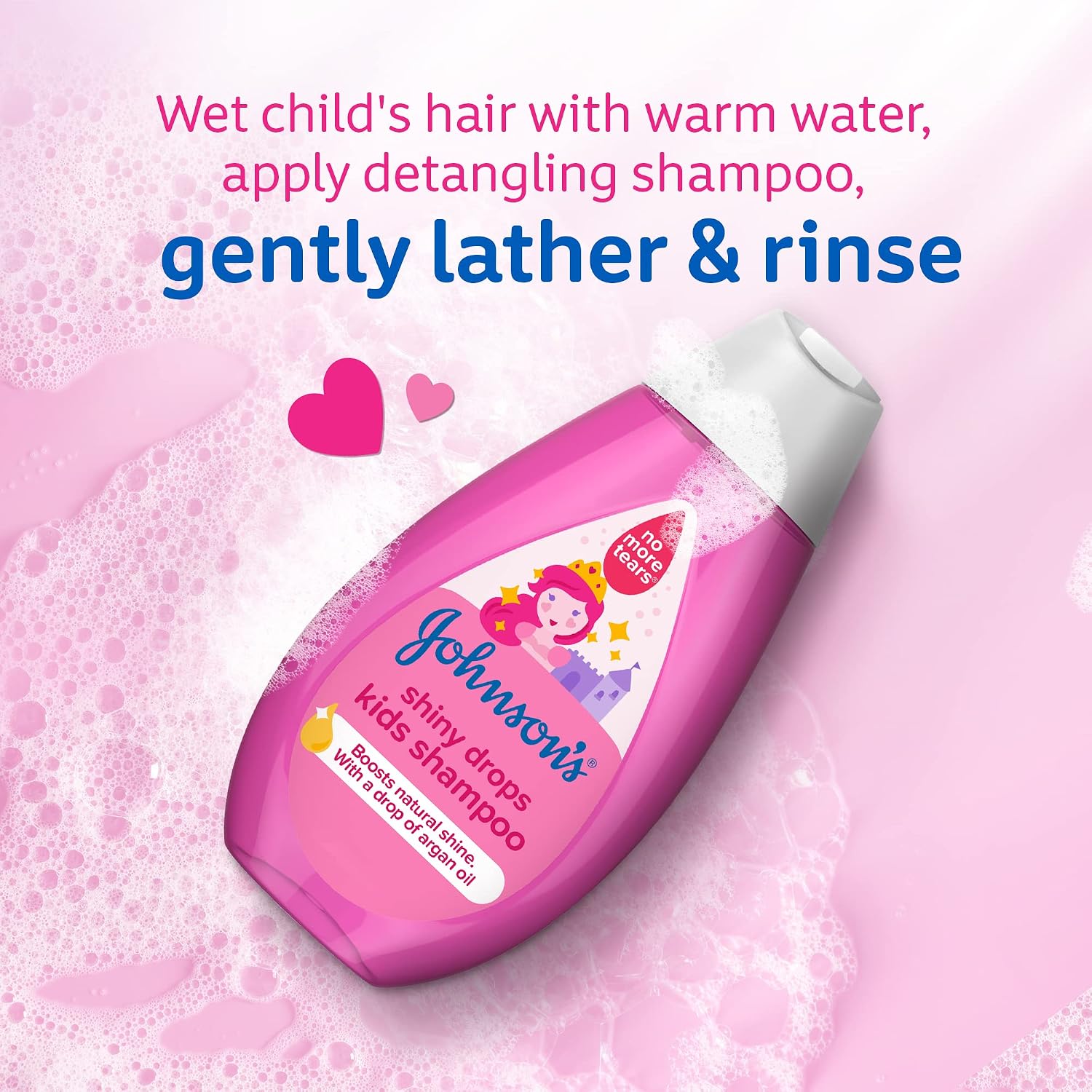 Johnson's Shiny Drops Kids Shampoo No More Tears With Argan Oil 750ml - View 4 of 5