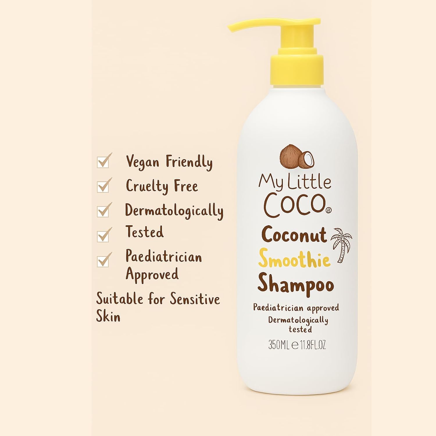 My Little Coco Baby Smoothie Shampoo – Sulphate Free Hair Cleanser with Organic Coconut Oil – Nourishing, Gentle & Natural Coconut Scent – 350ml - View 3 of 5