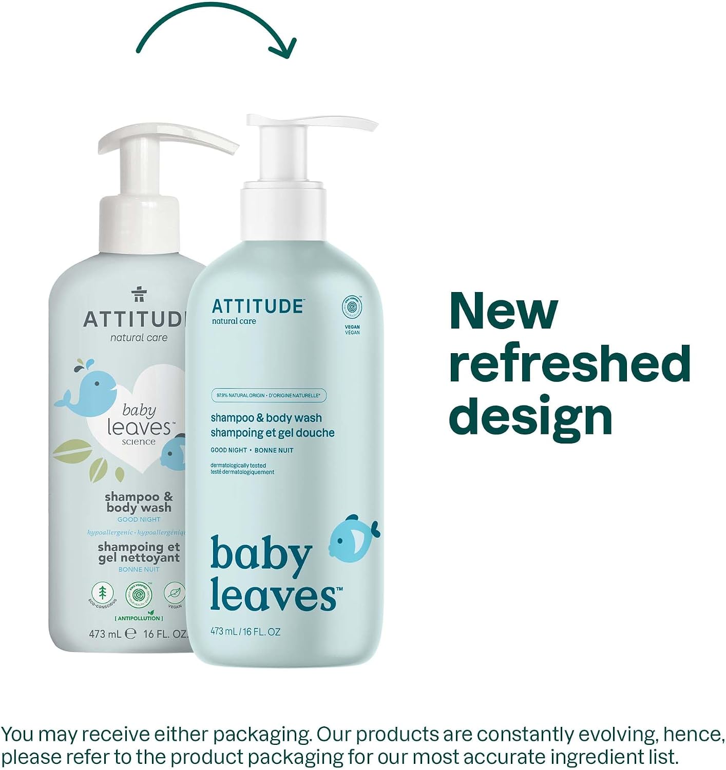 Attitude Baby Leaves 2In1 Natural Shampoo - Night - Almond Milk - 473 ml - View 6 of 6