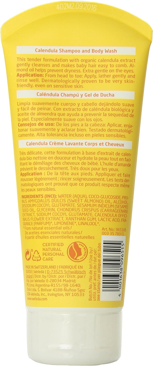 Weleda Baby Shampoo and Body Wash - Calendula Extract , 200 ml - View 2 of 2