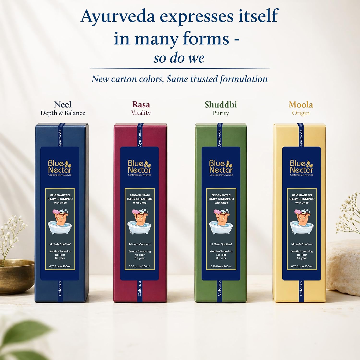 Blue Nectar Baby Shampoo with Natural Ghee for Gentle Cleansing | No Tear Formula | 0+ Year | for Dry & Sensitive Skin (200ml, 14 Herbs) - View 5 of 6