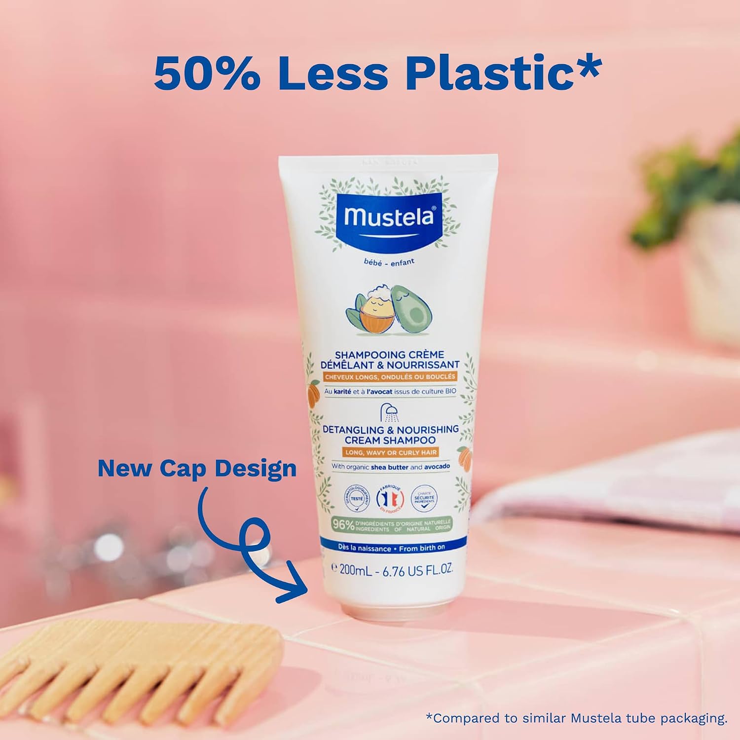 Mustela Detangling & Nourishing Cream Shampoo - Natural Shea Butter & Avocado - Curly & Frizzy Hair - Dermatologist-tested & safe for Babies and Kids 200ml - View 2 of 5