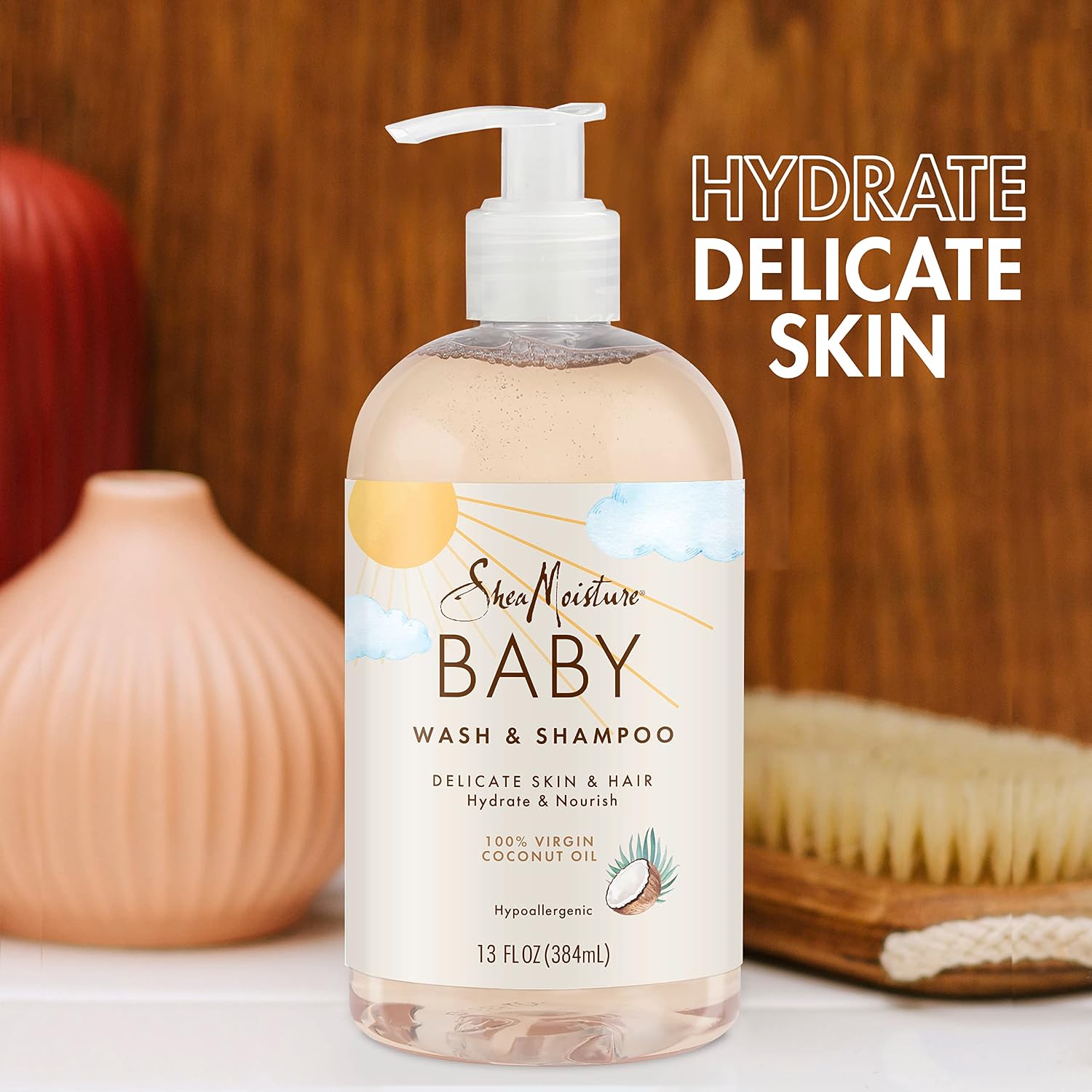 SHEA MOISTURE Baby Wash and Shampoo for 100% Virgin Coconut Oil, 13 Fl Oz - View 2 of 4