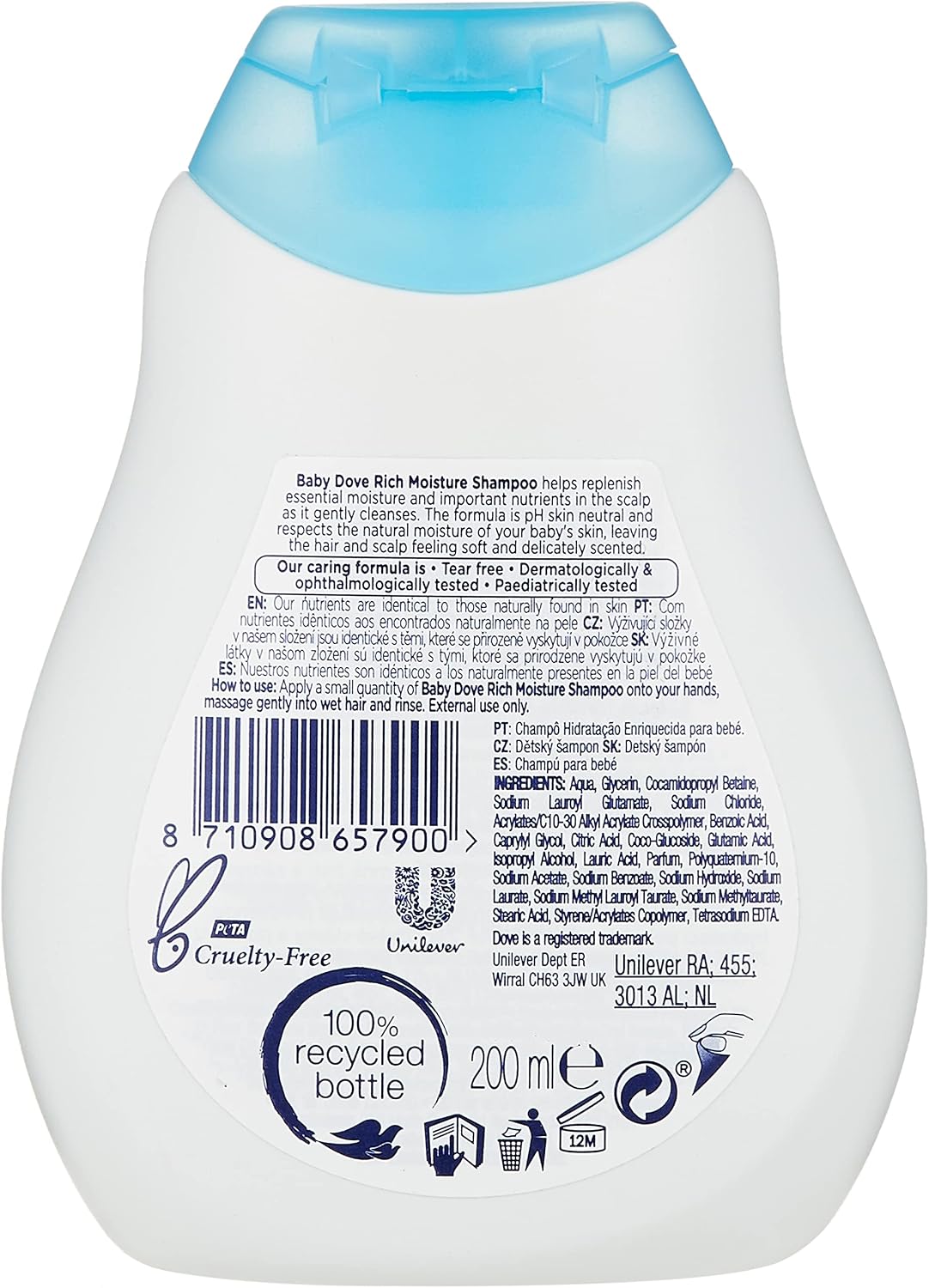 DOVE BABY HAIR SHAMPOO TEAR FREE RICH MOISTURE 200ML - View 3 of 3