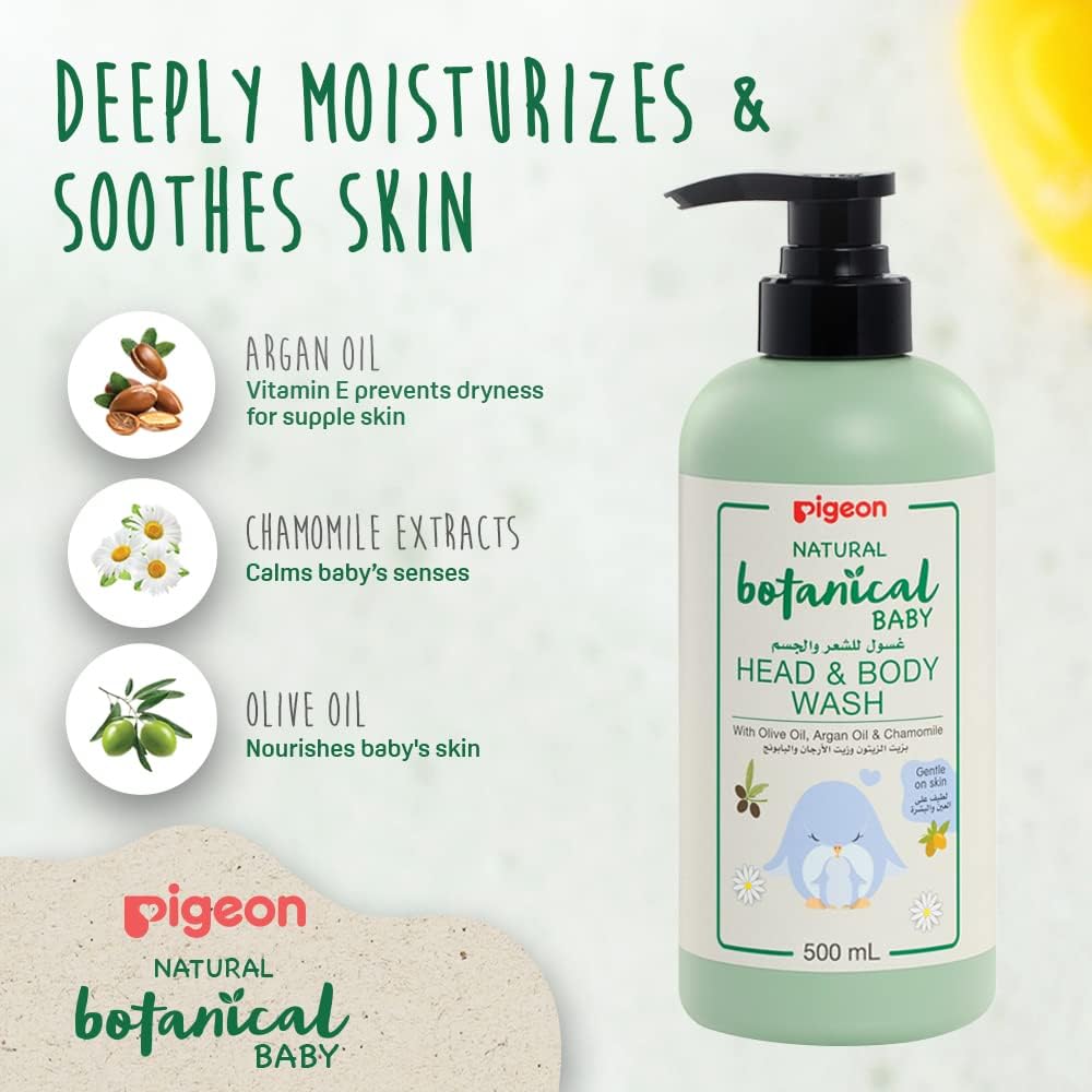 Pigeon Natural Botanical Baby Head & Body Wash, 2-in-1 Wash, 500ml - View 3 of 5