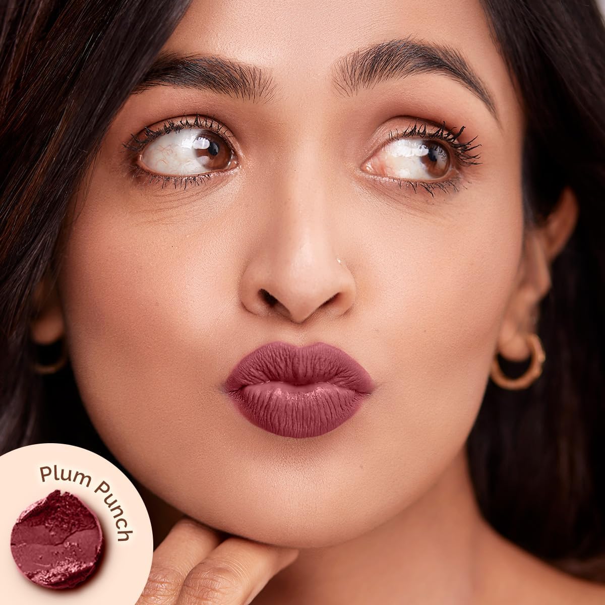 Mamaearth Moisture Matte Longstay Lipstick with Avocado Oil & Vitamin E - 12-Hour Long Stay, Smudge-Proof, Hydrating & Lightweight Matte Lip Color for Smooth, Moisture-Locked Finish | Plum Punch, 2g - View 7 of 7