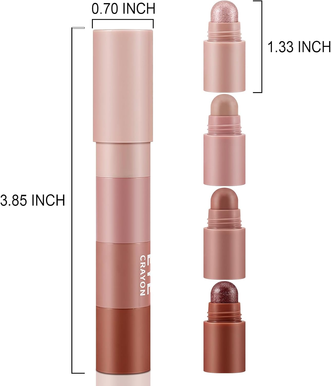 4 Colour Eyeshadow Pen, Pearl Matte Fine Glitter Eyeshadow Stick, Smooth Creamy Nude Eyeshadow Pencil, Face Eye Highlighter & Brightener Pen, Highly Pigmented Long Lasting Eyeshadow Crayon pen - View 2 of 4