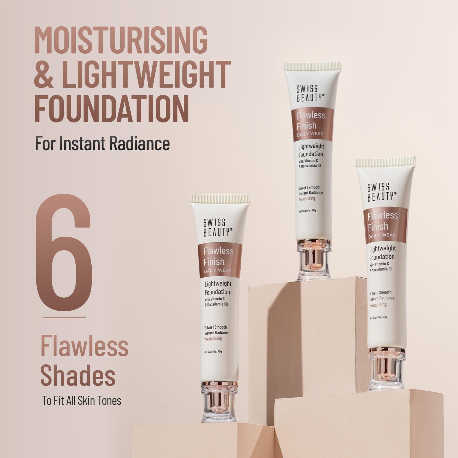 Swiss Beauty SB-502 Foundation Light Weight White Ivory - View 2 of 5