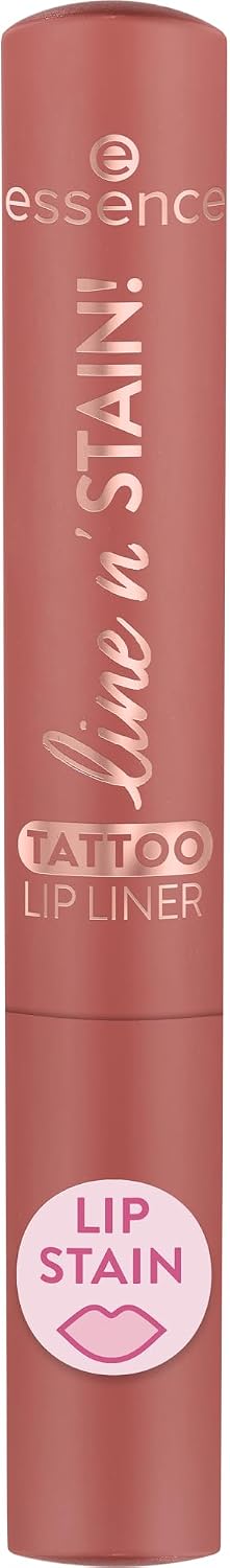 essence line n' STAIN! Tattoo Lip Liner, No. 02, Brown, Long-Lasting, Defining, Colouring Effect, Colour-Intensive, Vegan, No Perfume, No Alcohol, No Parabens, Pack of 1 (2.5 ml) - View 4 of 4