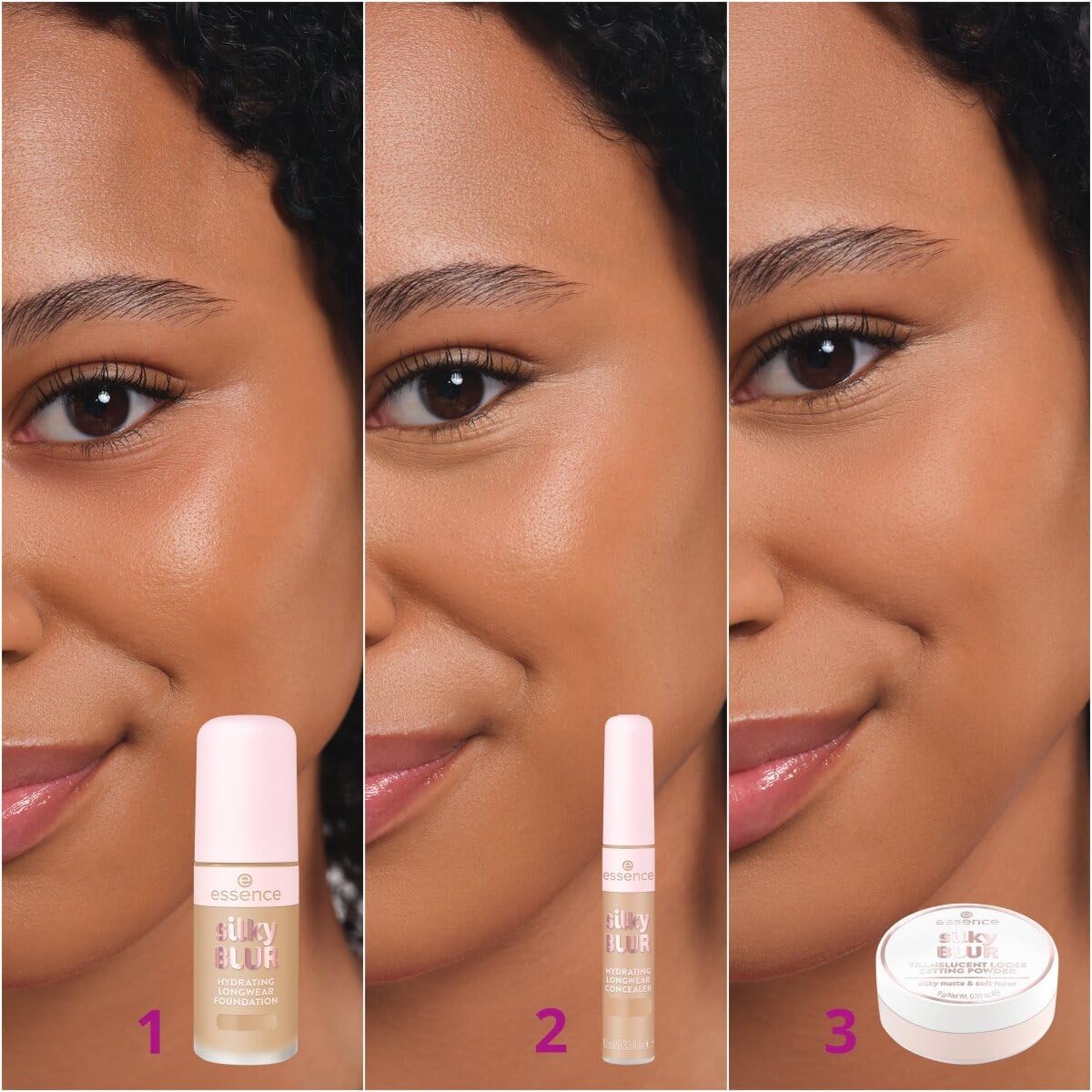 essence Silky Blur Hydrating Longwear Foundation No. 155, Nude, Long-Lasting, Nourishing, Natural, Matt, Vegan, Oil-Free, Perfume, No Alcohol, Pack of 1 (30 ml) - View 2 of 3
