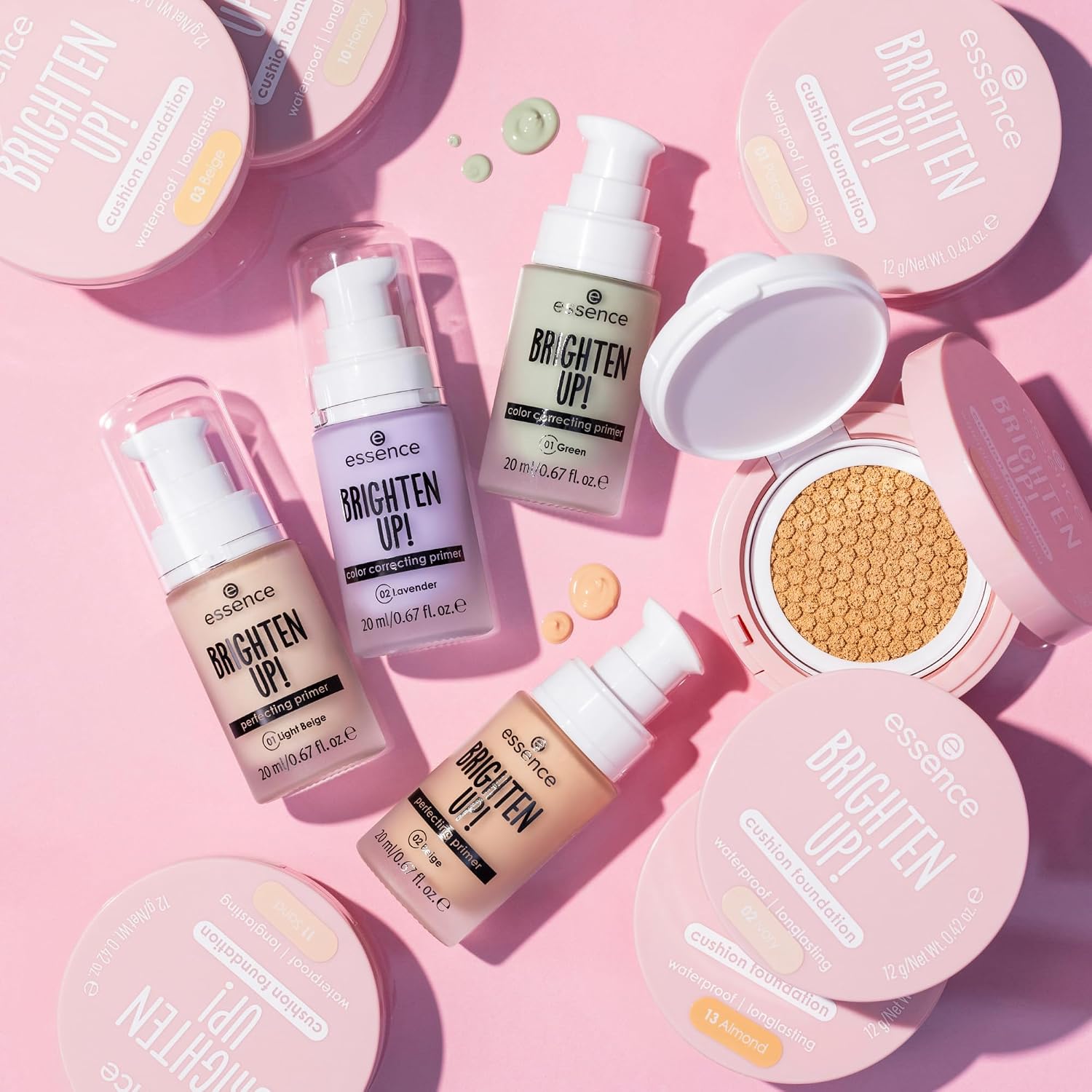 Essence Cosmetics Brighten Up! Cushion Foundation Foundation, Long-Lasting, Brightening, Natural (12 g) - View 3 of 5