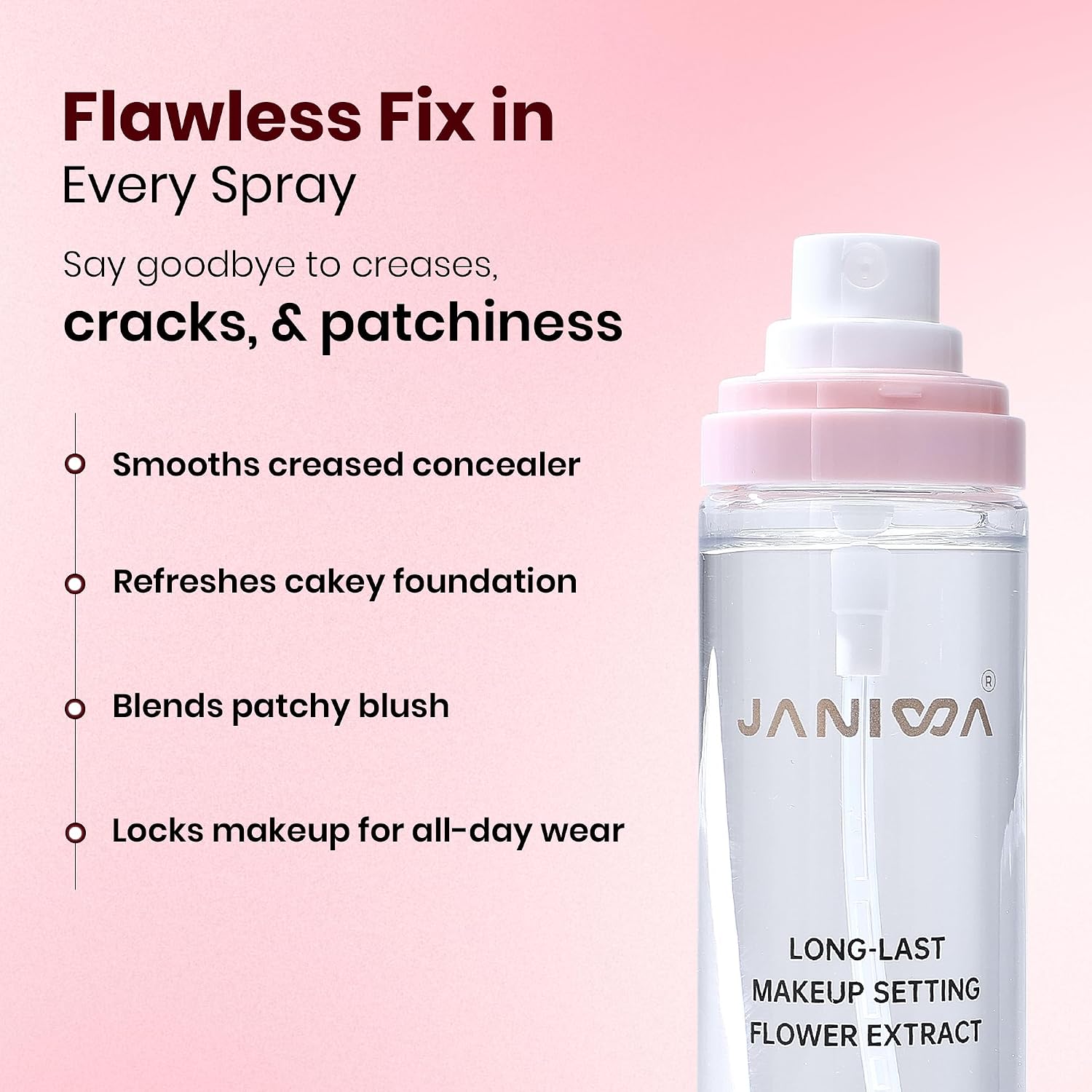 JANIWA Vegan Makeup Setting Spray (110 ml) | Natural Matte Finish | Long-Lasting Makeup Fixer | Hydrating & Oil Control with Flower Extract | Cruelty-Free, Paraben & Alcohol-Free (Matte) - View 4 of 6