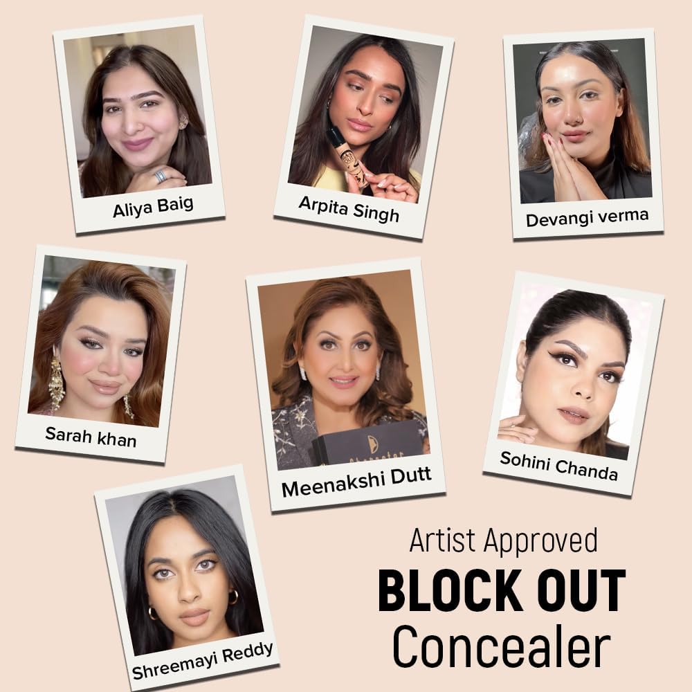 Character Block Out Concealer | Full Coverage | Lightweight & Long-Lasting | Smooth Blendable Texture | Covers Blemishes & Dark Circles | Hide Away (Shell) - View 4 of 5