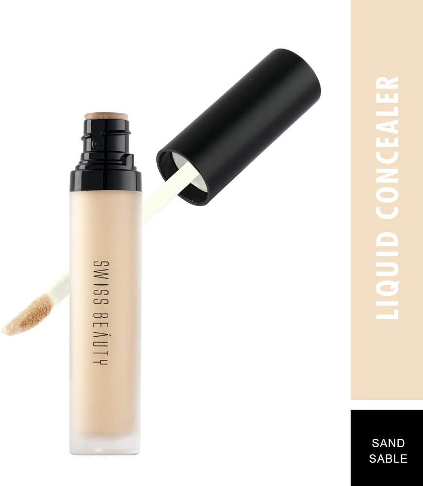Swiss Beauty Liquid Light Weight Concealer With Full Coverage |Easily Blendable Concealer For Face Makeup With Matte Finish | Shade- 02 Sand Sable, 6g - View 3 of 3