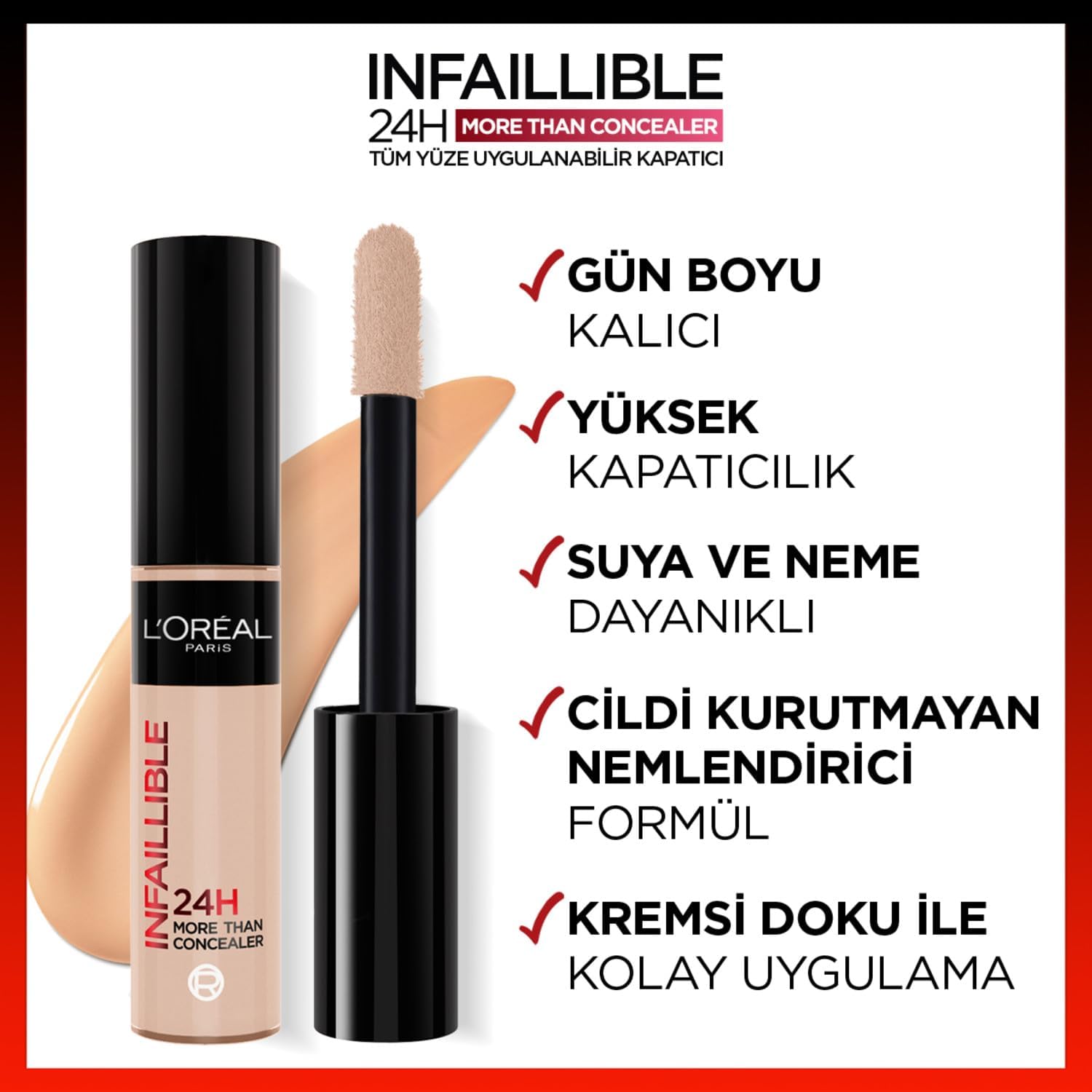 L’Oréal Paris Concealer, Full Coverage, Longwear With A Matte Finish, Infallible 24H More Than Concealer, 323 Fawn - View 6 of 9
