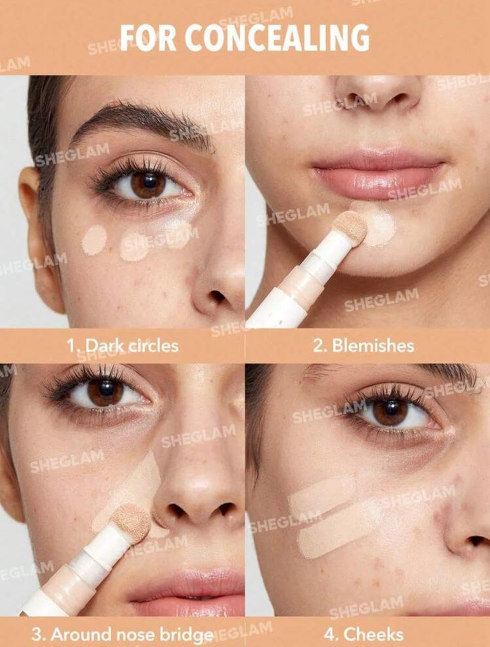 SHEGLAM Complexion Boost Concealer - With Sponge-head Applicator - High-coverage Formula (Golden) - View 5 of 8