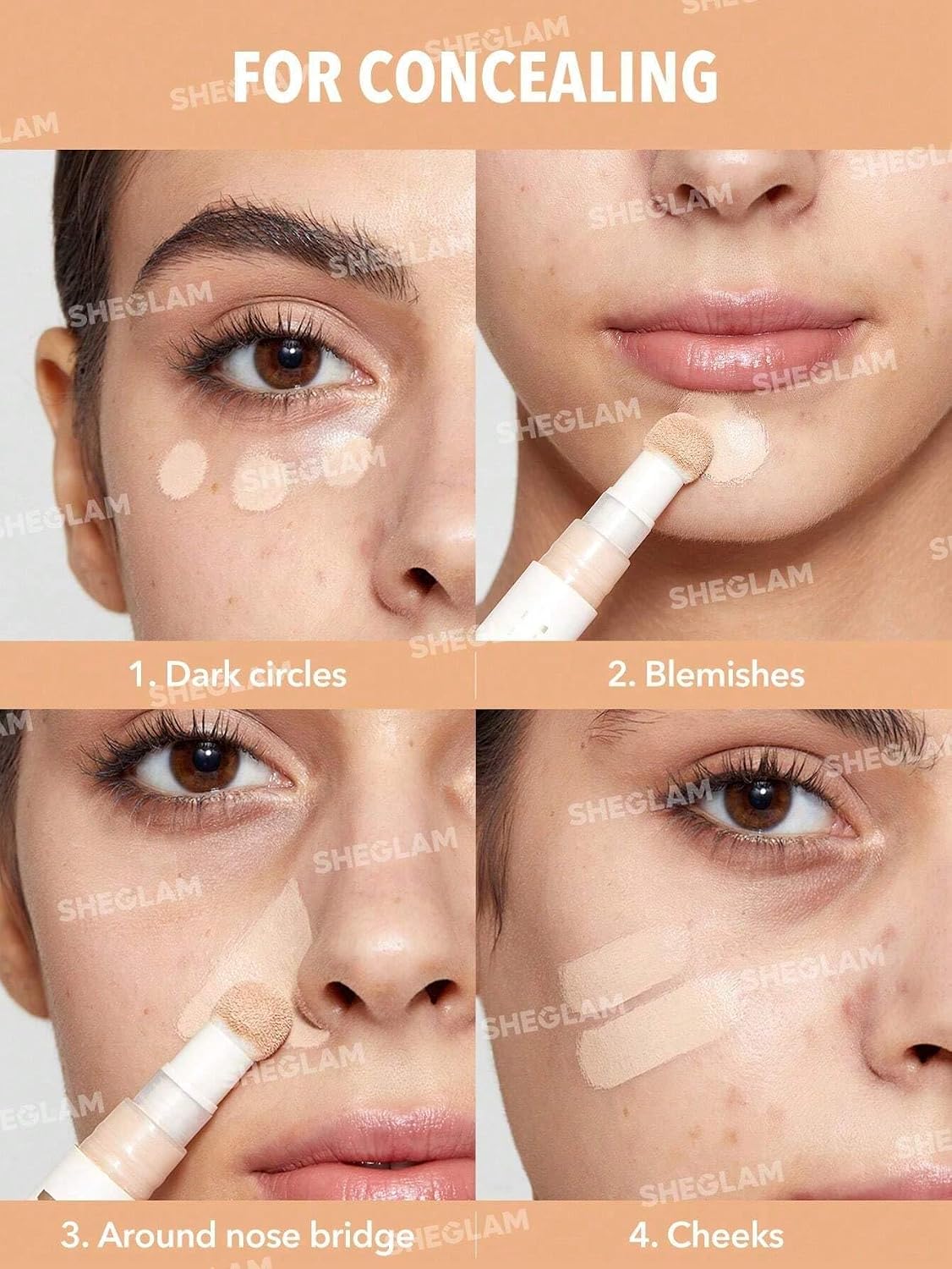 SHEGLAM Complexion Boost Concealer - With Sponge-head Applicator - High-coverage Formula (Nude) - View 4 of 6