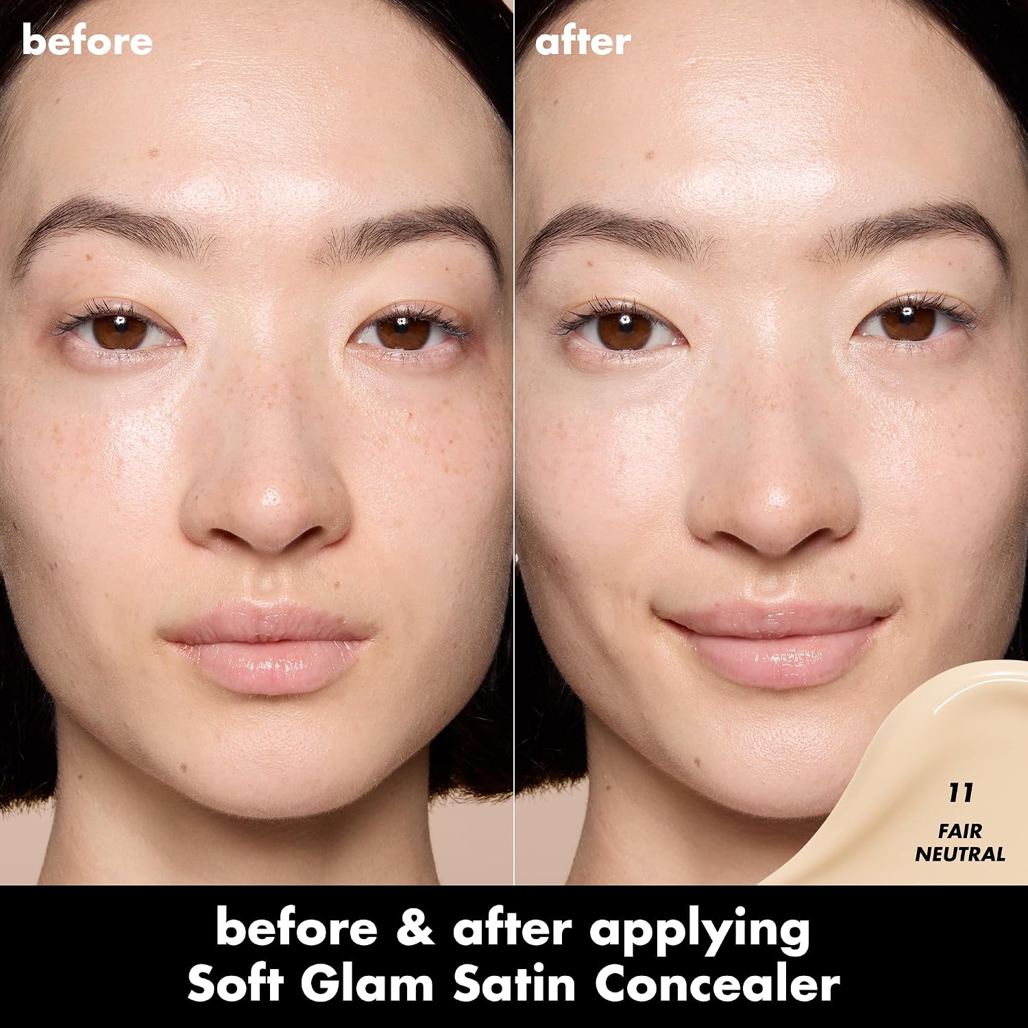 e.l.f. Soft Glam Satin Concealer, Medium Coverage for Impurities and Eye Area, Does Not Settle, Long-Lasting, Vegan and Cruelty Free, 11 Fair Neutral - View 10 of 10
