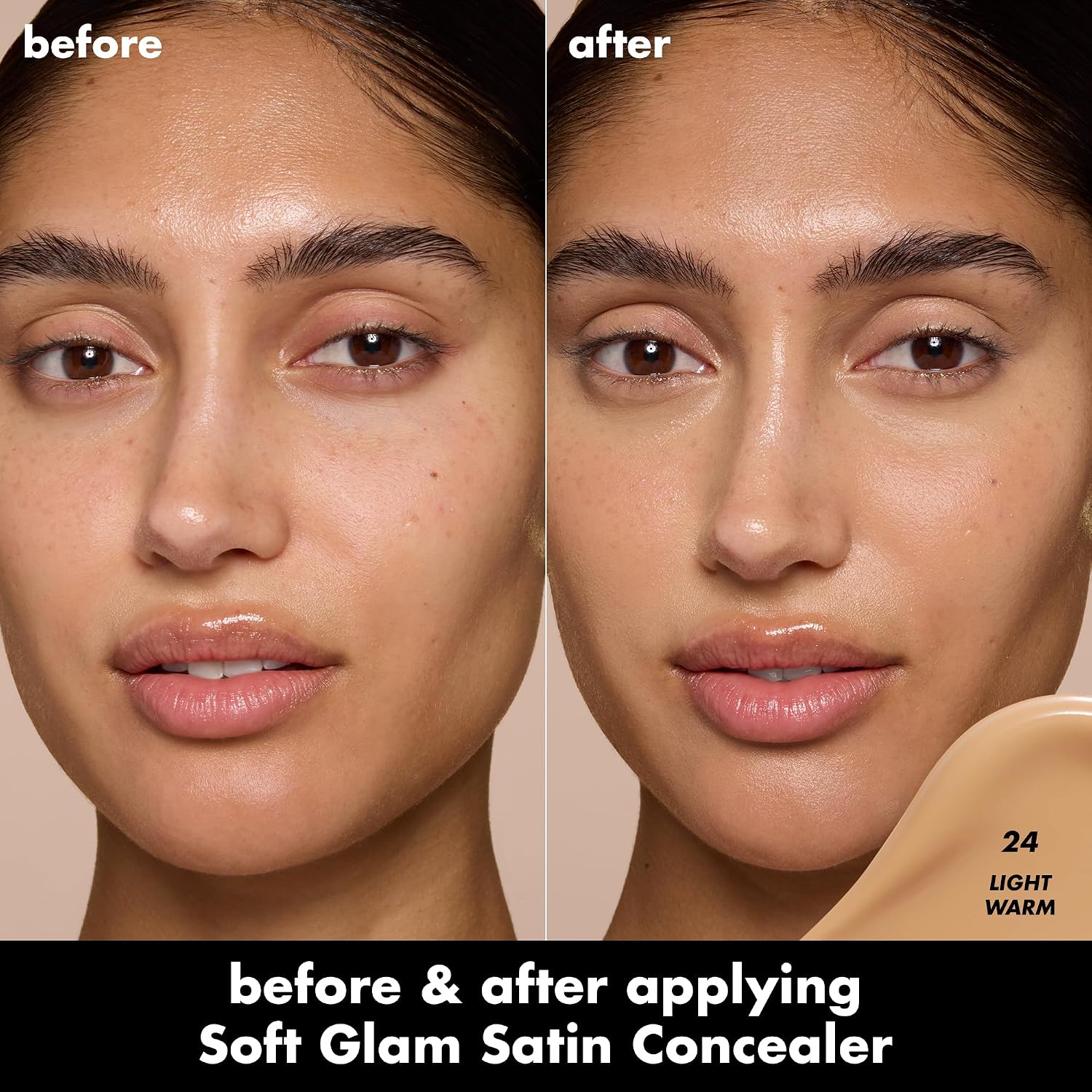 e.l.f. Soft Glam Satin Concealer, Medium Coverage for Impurities and Eye Area, Does Not Settle, Long-Lasting, Vegan and Cruelty-Free, 24 Light Warm - View 10 of 10