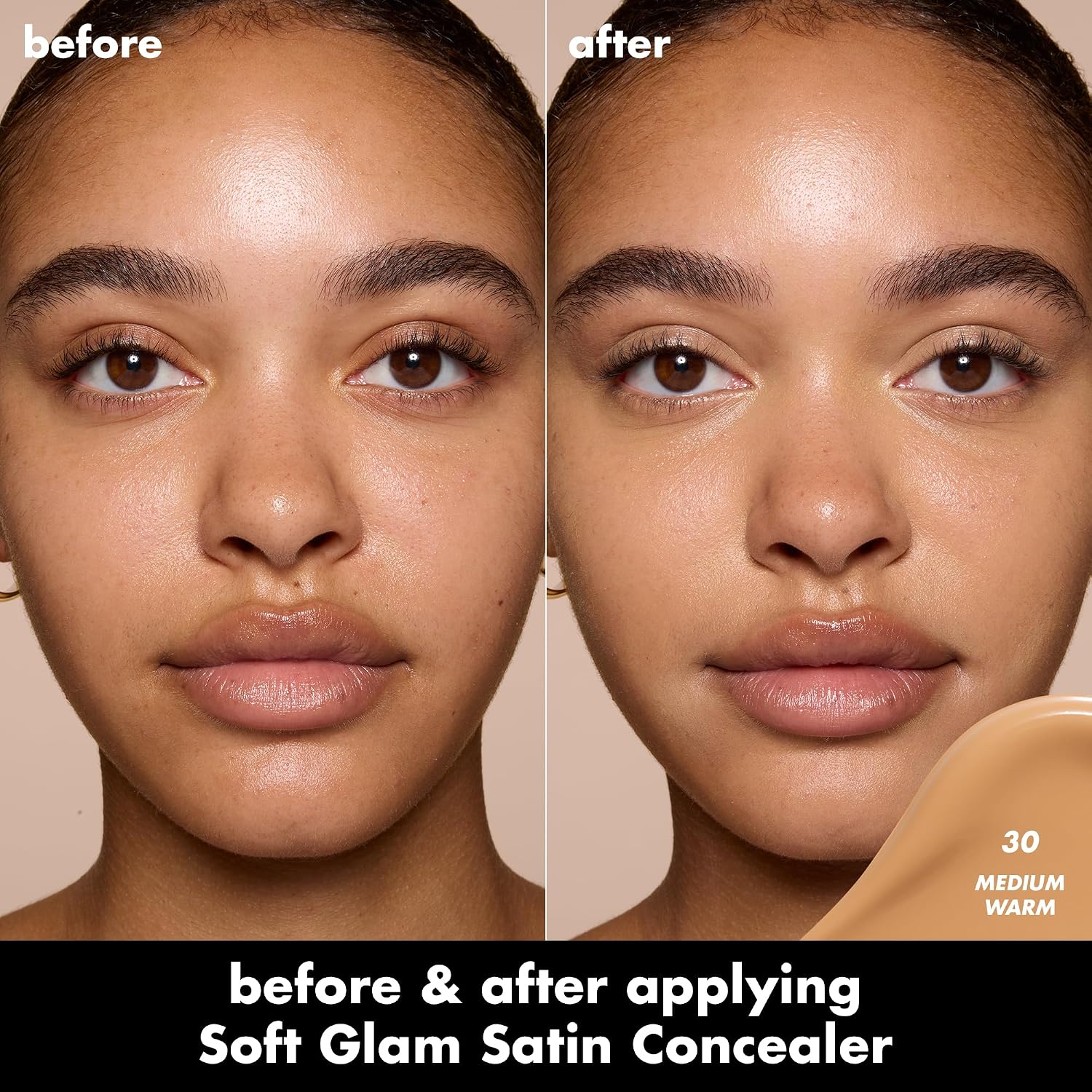 e.l.f. Soft Glam Satin Concealer, Medium Coverage for Impurities and Eye Area, Does Not Settle, Long-Lasting, Vegan and Cruelty Free, 30 Medium Warm - View 10 of 10