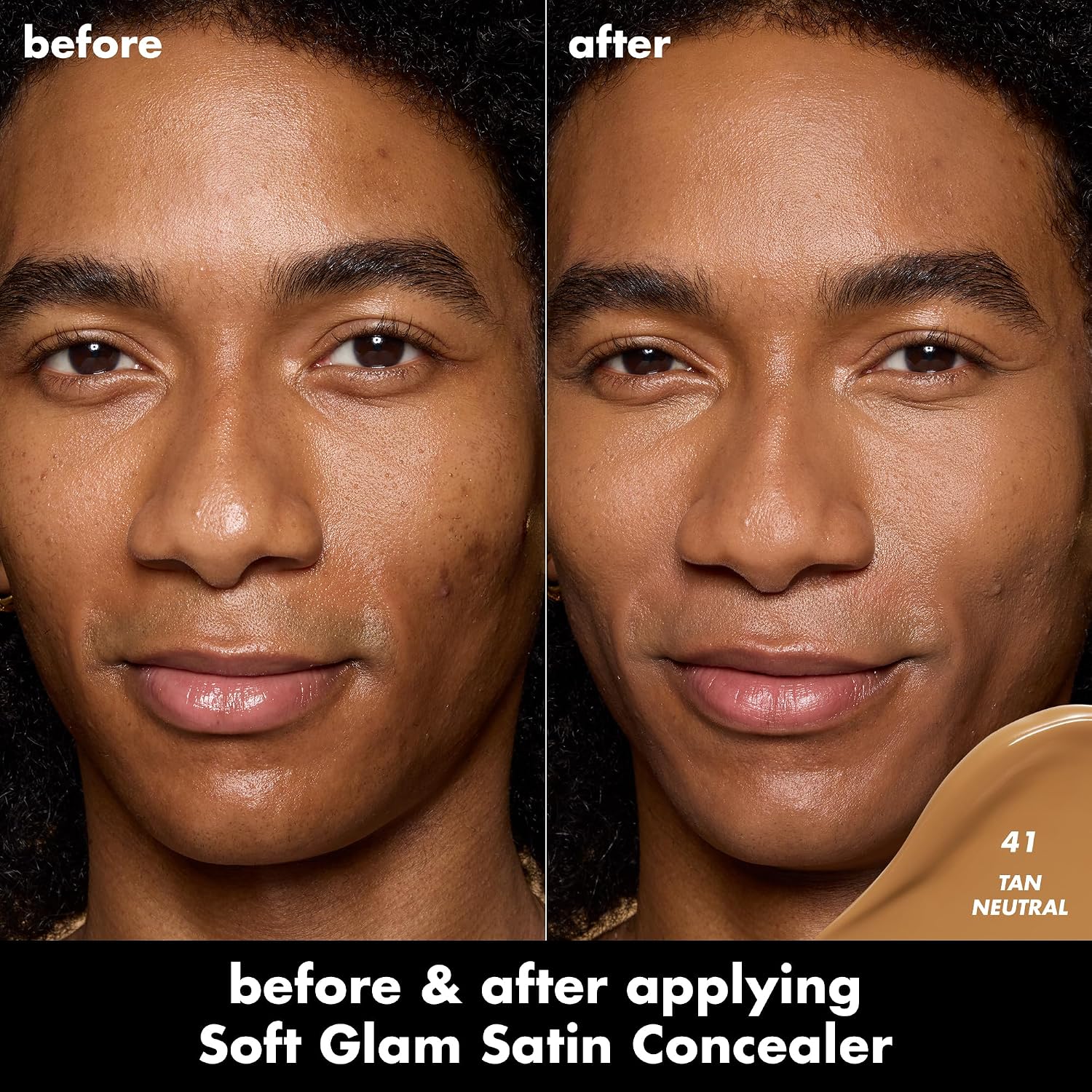 e.l.f. Soft Glam Satin Concealer, Medium Coverage for Impurities and Eye Area, Does Not Settle, Long-Lasting, Vegan and Cruelty Free, 41 Tan Neutral - View 10 of 10