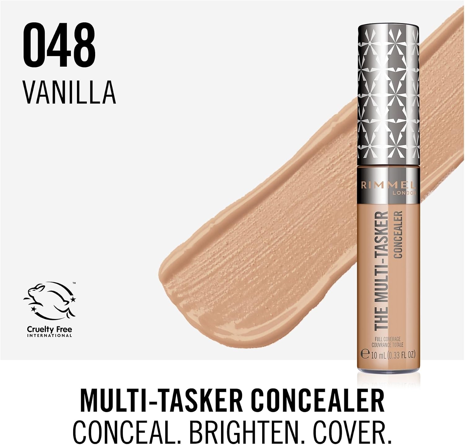 Rimmel London The Multi-Tasker, 48 Vanilla, Concealer, Up To 24-Hour Wear, Up To 24-Hour Hydration, High-Pigment Formula, Blendable, Vegan Formula, 10ml (0.33oz) - View 7 of 7