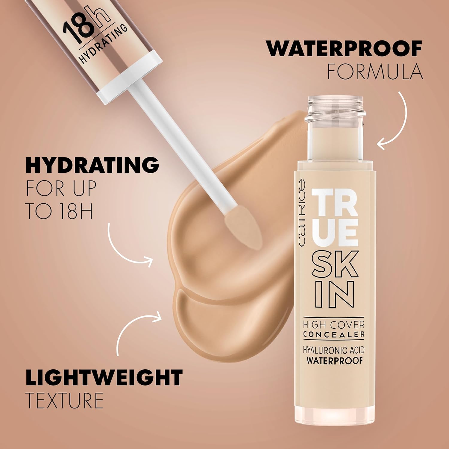 Catrice | True Skin High Cover Concealer (010 | Cool Cashmere) | Waterproof & Lightweight for Soft Matte Look | With Hyaluronic Acid & Lasts Up to 18 Hours | Vegan, Cruelty Free - View 7 of 8