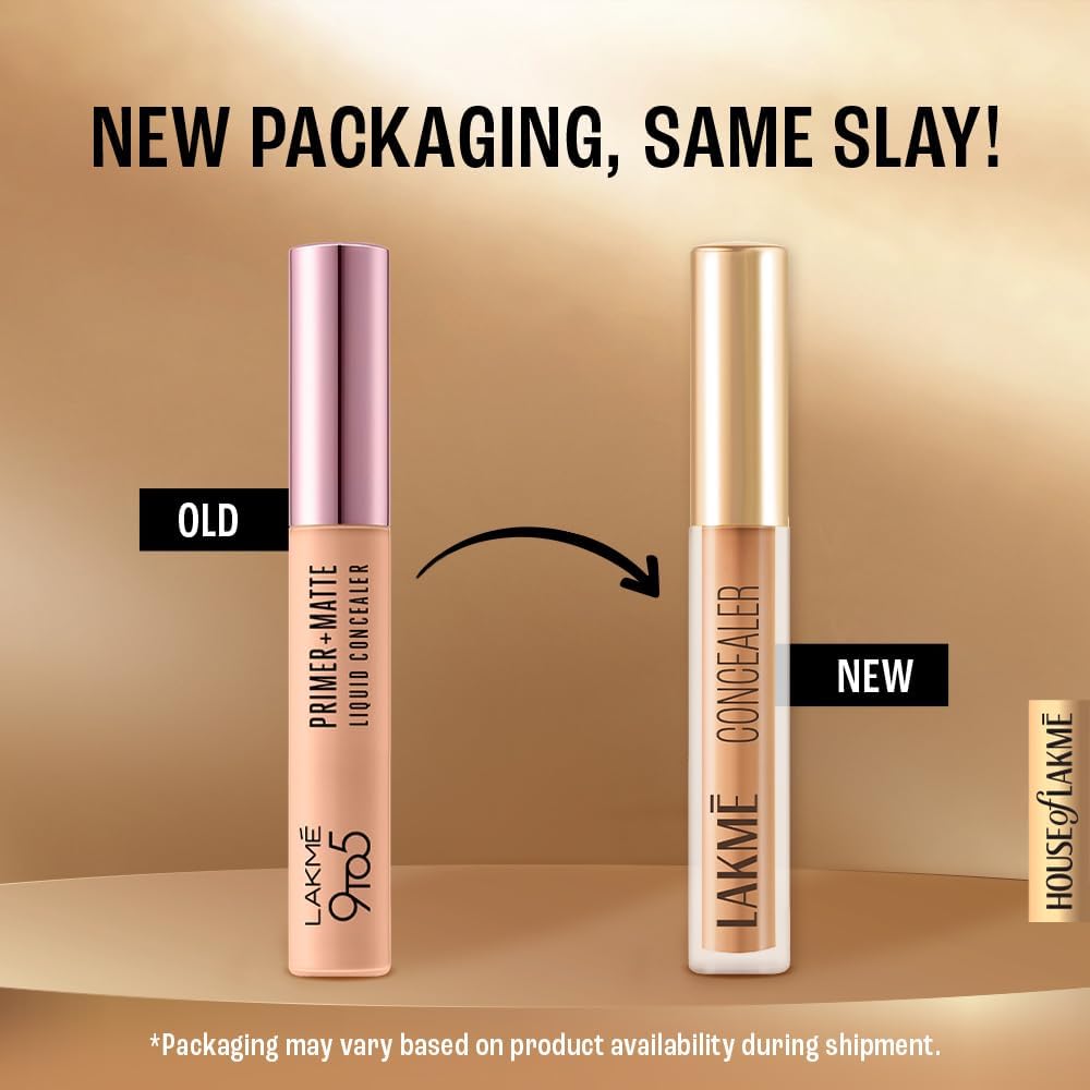 LAKMÉ Powerplay Priming Concealer Built in Primer, Hydrating, Conceals Dark Circles 20 Nude, 5.4ml (Fashionista Collection) - View 6 of 7