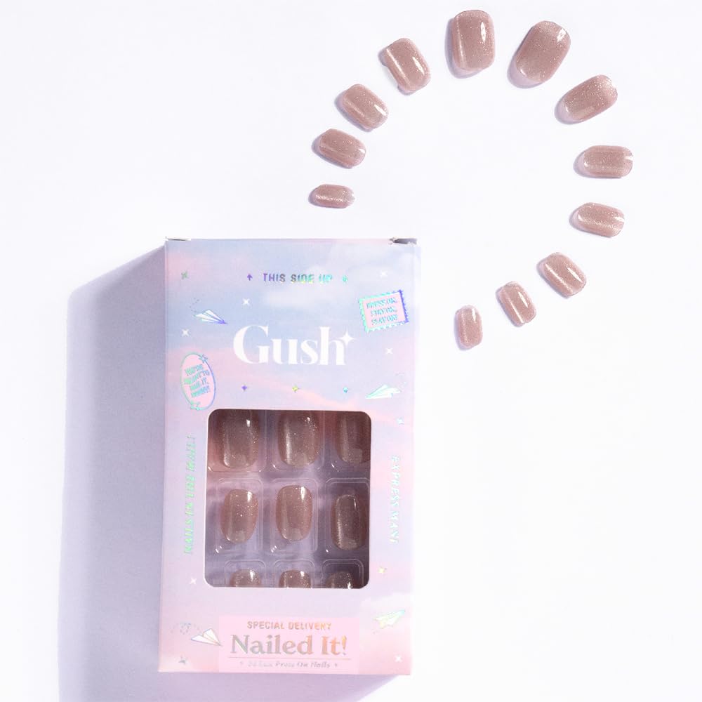 Gush Beauty Press On Nails, Reusable Siren - Super Short Square | 24 Pack (Ballerina Baby - Medium Square) - View 4 of 6