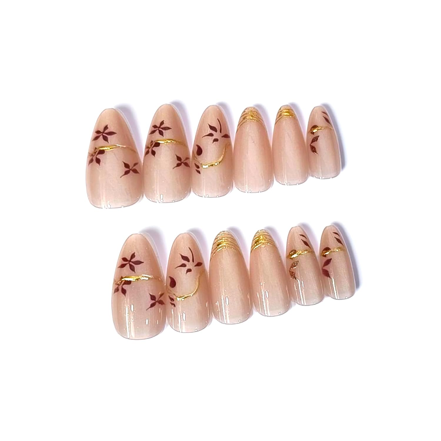MINDORA Press On Artificial Nails | Artificial Nails for Women & Girls | Reusable False Nails with Glue | Long Lasting, Natural Gloss| Matt Finish | Nail Extension Set for Party & Everday Wear (Design - 4 Red Flower) - View 5 of 5