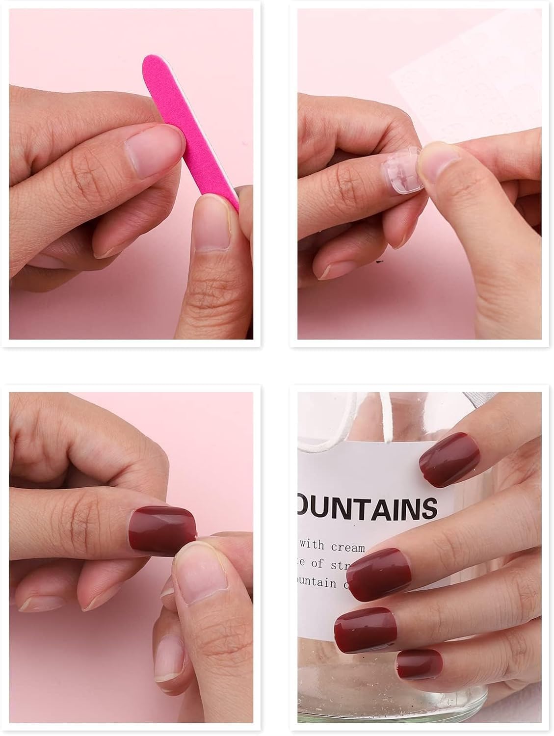 NAILWIND 120 Pcs Soft Gel Nails | Medium Round Artificial Nails Extensions | Combo in 5 Colors With Glue Stickers | Acrylic Nails Press ons for Women Girls (03) - View 5 of 6