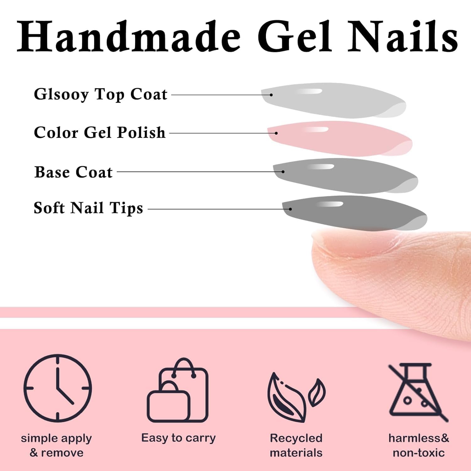 NAILWIND 120 Pcs Soft Gel Nails | Medium Round Artificial Nails Extensions | Combo in 5 Colors With Glue Stickers | Acrylic Nails Press ons for Women Girls (04) - View 6 of 7