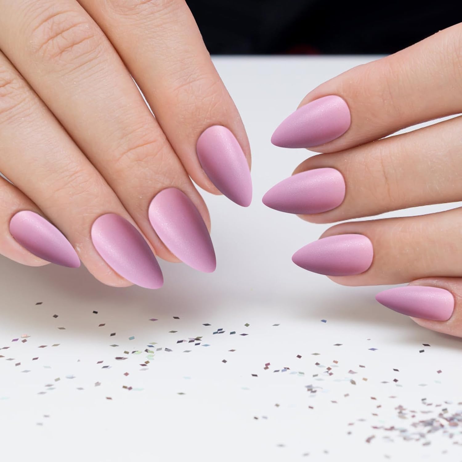 NAILWIND 120 Pcs Soft Gel Nails | Medium Round Artificial Nails Extensions | Combo in 5 Colors With Glue Stickers | Acrylic Nails Press ons for Women Girls (05) - View 5 of 5