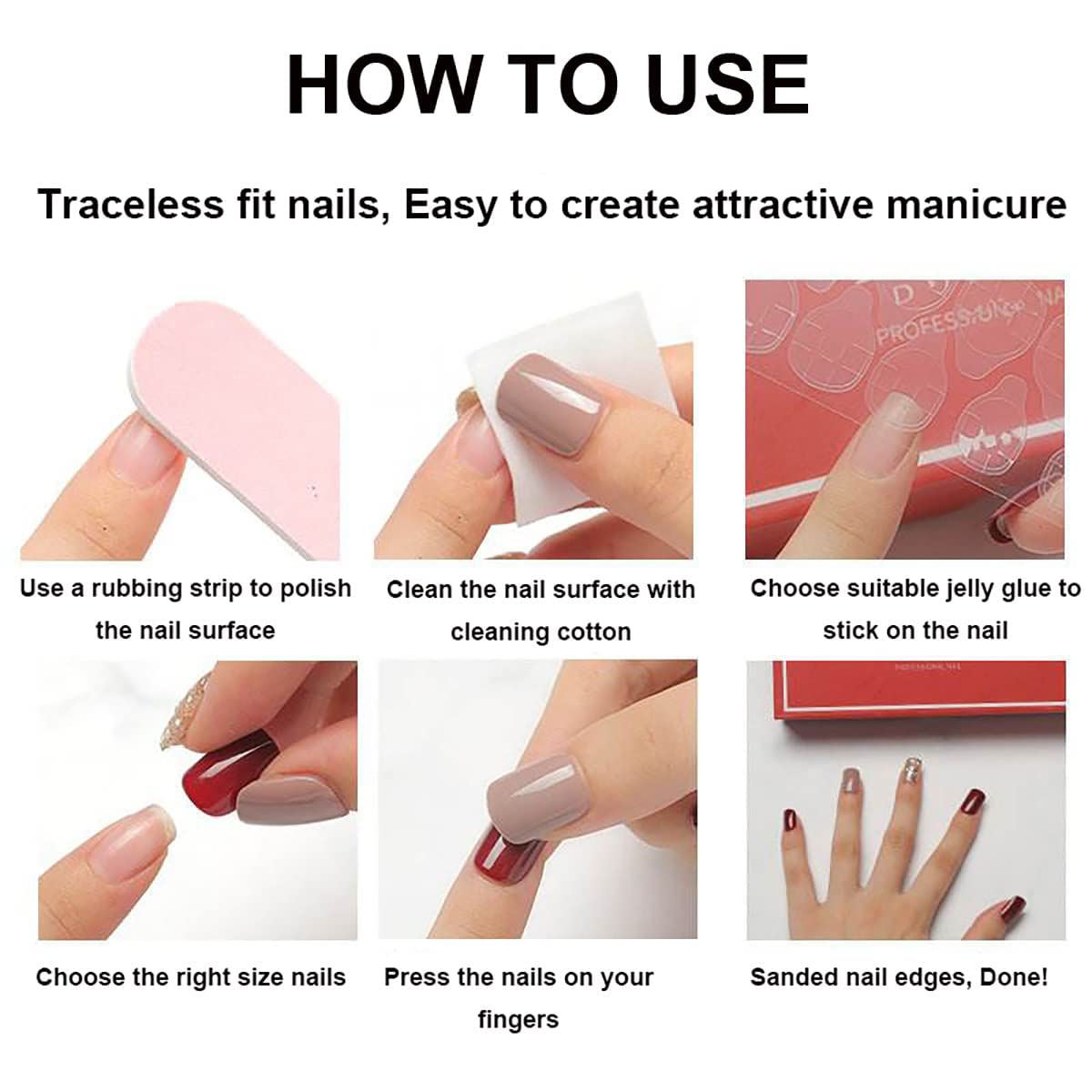 Nailea Cat Eye Almond Pink Press On Nails Kit for Women And Girls Fake Nail Extension | Reusable Nail Extension For Women With Glue Tab | Long Lasting Glossy Finish Artificial Nails | Easy to Apply Fake Nails for Salon Look at Home | Stick-On Manicure Kit For Parties, Weddings And Gifts | Trendy Nail Art Set for All Occasions - View 3 of 6